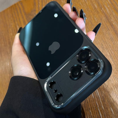 Luxury High-Quality Translucent Metal Lens Frame Protective Case for Iphone 17 Pro Max ,17 Air ,17 Pro,17 Phone Case Simple and Stylish Scratch Resistant Case for Men Women Acrylic Hard Case , Sleek Phone Cover, Minimalist Design, Premium Construction