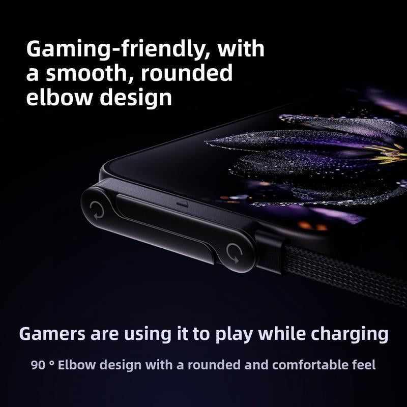 Basemo 240W 2-In-1 Fast Charger Cable with Stand - Invisible Phone Holder, Compatible with Iphone/Samsung/Type-C, Car/Office/Gaming, Perfect Christmas Gift