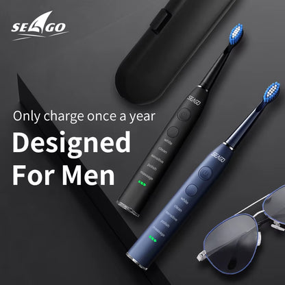 Sonic Electric Toothbrush Upgraded Adult Waterproof USB Rechargeable 360 Days Long Standby Time With5 Brush Head Best Gift